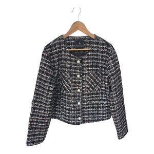 Bagatelle Women's Tweed Jacket Sz Small Women Pearl Buttons New Rainbow